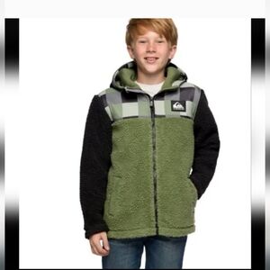 Quiksilver Green and Black Hooded Jacket